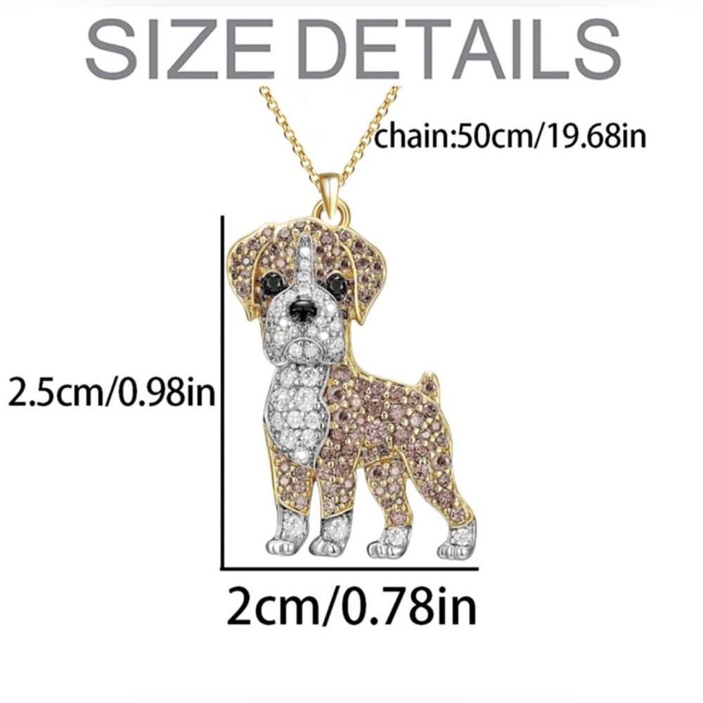 Boxer Rhinestone Necklace - Picture 3 of 3